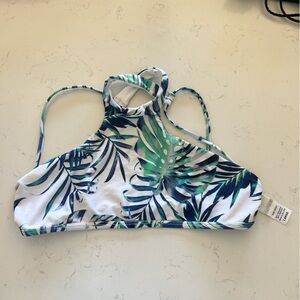 lululemon athletica Tropical Leaf High-Neck Bikini Top - Green/Blue